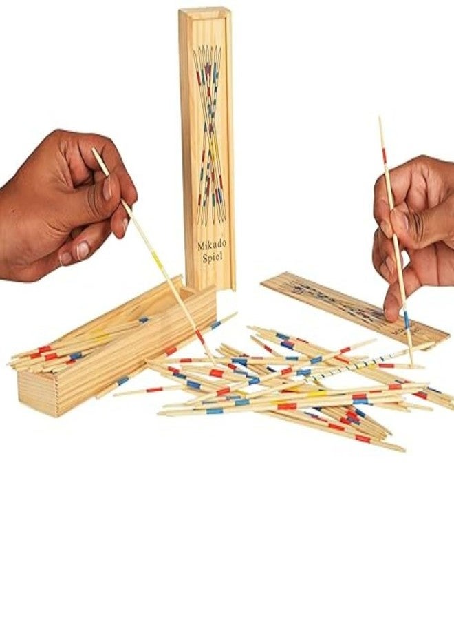 SubiMouIQ Mikado + XOXO Tic Tac Toe Combo | Wooden Pick-Up Sticks Game (31 Pieces) | Fun Indoor Board Game for Kids & Adults | Best Return Gift | Ages 5+ - Image 2